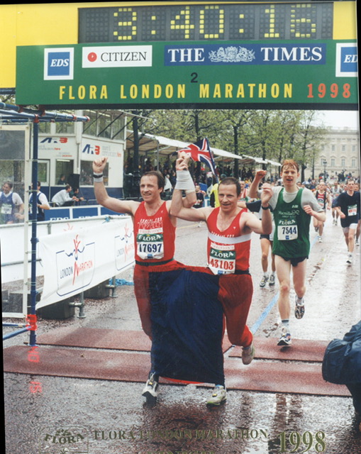 Alastair Benbow completed three-legged marathon