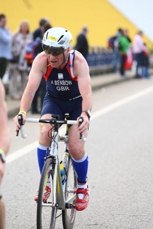 Alastair Benbow competes in a triathlon
