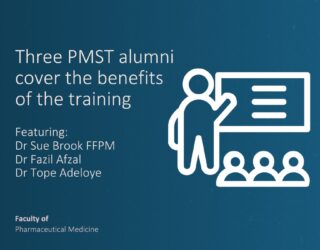 Three PMST alumni cover the benefits of the training. Featuring: Dr Sue Brook FFPM Dr Fazil Afzal Dr Tope Adeloye. There is a graphic of a teacher at a board in a classroom.