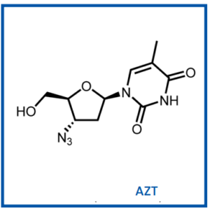 Chemical structure of the 1st HIV drug developed & licensed