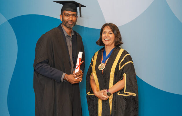 Dr Sreeram Ramagopalan, awarded Honorary Fellowship, with FPM President, Dr Sheuli Porkess