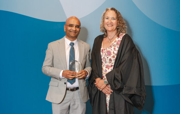 Dr Kamlesh Sheth, winner of the Volunteer Award 2026 with Vice President, Dr Emma Harvey