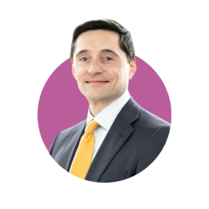 Lawrence Tallon, purple circle background
